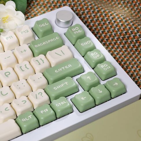 مجموعة Akko Keycaps، Matcha Bear OEM Profile 122-Key PBT Keycaps للوحات المفاتيح الميكانيكية in Kuwait