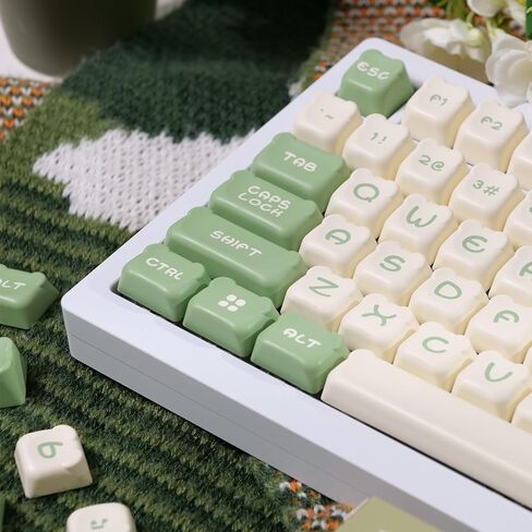 مجموعة Akko Keycaps، Matcha Bear OEM Profile 122-Key PBT Keycaps للوحات المفاتيح الميكانيكية in Kuwait