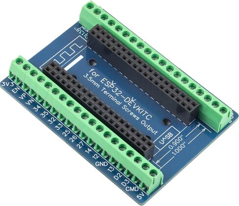 for ESP32 Breakout GPIO Expansion Board 3.5mm 0.14" Pitch Terminal for 0.9" or 1.0" Size ESP32 Module for ESP-WROOM-32 ESP32-DevKitC in Kuwait