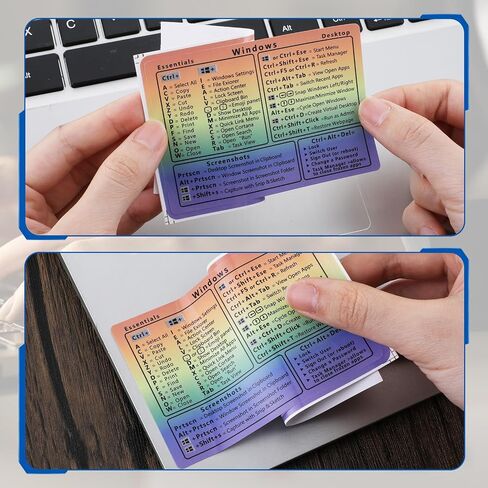 2 Pcs Laptop Shortcuts Stickers, Word/Excel Quick Reference Guide Keyboard Shortcut Stickers Notebook PVC Keyboard Shortcuts Lable Stickers for Any PC Laptop or Desktop(White) in Kuwait