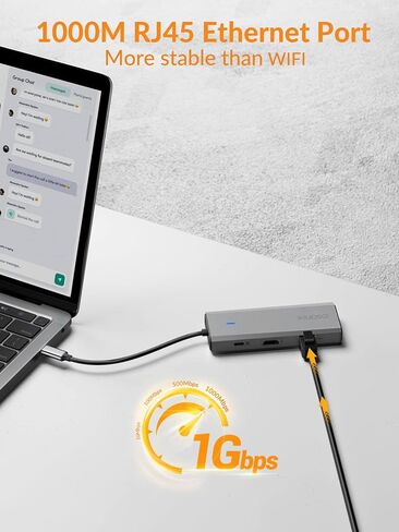 iDsonix 5-in-1 Aluminum USB C Hub Docking Station with 4K HDMI, 60W Power Delivery, USB 3.0 5Gbps Data Ports, for MacBook Air/Pro, iPad, HP, Dell and More (Grey) in Saudi Arabia
