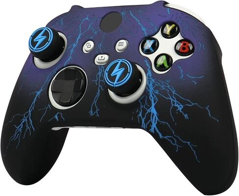 ROTOMOON Lightning Silicone Controller Skins for Xbox Series S/X Controller with 2 Thumb Grips, Sweat-Proof Anti-Slip Controller Cover Skin Protector in Saudi Arabia