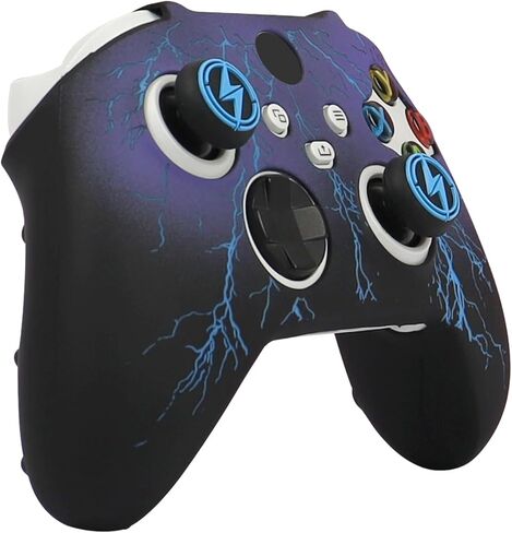 ROTOMOON Lightning Silicone Controller Skins for Xbox Series S/X Controller with 2 Thumb Grips, Sweat-Proof Anti-Slip Controller Cover Skin Protector in Saudi Arabia