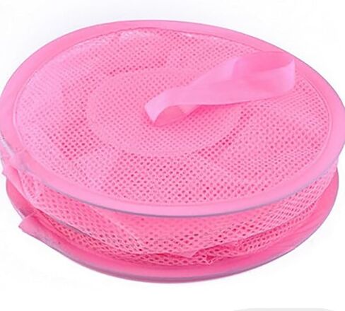 2 Pcs Toy Storage Hanging Mesh 3 Compartment Organizer Net Stuffed Animal Hammock Foldable Organizing Baskets Clothes Hanger Organizer Bag for Room Bathroom Closet Green in Saudi Arabia