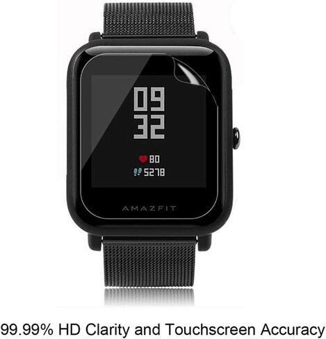 واقي شاشة AKWOX [6 قطع] لساعة Huami Amazfit Bip الذكية، طبقة حماية كاملة للشاشة مضادة للفقاعات in Kuwait
