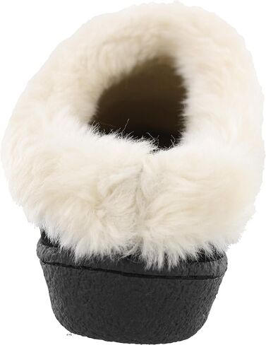 Clarks Womens Suede Leather Clog Slipper JMS0411B - Warm Plush Faux Fur Lining - Indoor Outdoor House Slippers For Women (9 M US, Black) in Saudi Arabia