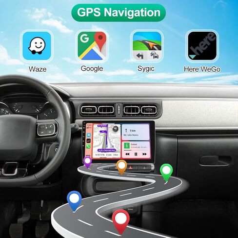 راديو سيارة بشاشة تعمل باللمس مقاس 10 بوصة، راديو Apple CarPlay ستيريو، تشغيل السيارة اللاسلكية 10 بوصة، تشغيل Android التلقائي على YouTube، راديو السيارة بلوتوث بشاشة تعمل باللمس، جهاز استقبال الصوت مع نظام تحديد المواقع والملاحة FM واي فاي SWC in Kuwait