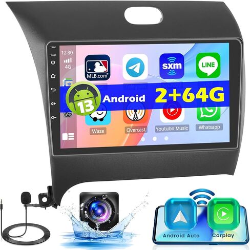 Hikity for 2013-2018 KIA Cerato K3 Forte Android Car Stereo Radio with Wireless Carplay Android Auto, 2+32G 9 Inch Touchscreen Radio WiFi GPS Navigation Bluetooth FM RDS EQ Mirror Link in Saudi Arabia