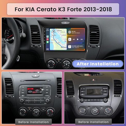 Hikity for 2013-2018 KIA Cerato K3 Forte Android Car Stereo Radio with Wireless Carplay Android Auto, 2+32G 9 Inch Touchscreen Radio WiFi GPS Navigation Bluetooth FM RDS EQ Mirror Link in Saudi Arabia
