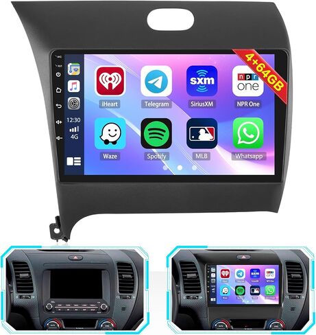 Hkity Android Car Stereo لـ 2013-2018 KIA Cerato K3 Forte Radio 2+64GB 9 بوصة تعمل باللمس راديو السيارة اللاسلكي Carplay Android Auto Support GPS Navigation WiFi Bluetooth FM EQ كاميرا احتياطية in Saudi Arabia
