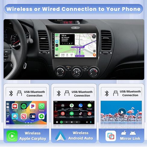 Hkity Android Car Stereo لـ 2013-2018 KIA Cerato K3 Forte Radio 2+64GB 9 بوصة تعمل باللمس راديو السيارة اللاسلكي Carplay Android Auto Support GPS Navigation WiFi Bluetooth FM EQ كاميرا احتياطية in Saudi Arabia