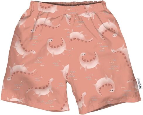 Eco Swim Trunks with Built-in Swim Diaper - Coral Dino - 3T in Saudi Arabia