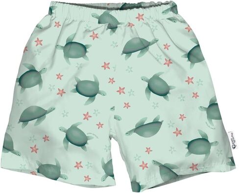 Eco Swim Trunks with Built-in Swim Diaper - Coral Dino - 3T in Saudi Arabia
