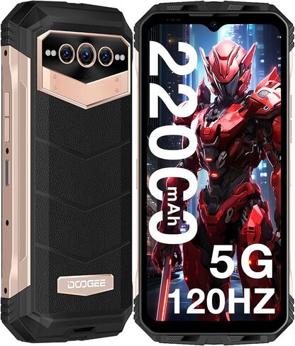 DOOGEE V MAX 5G Rugged Smartphone, 22000mAh Battery 20(12+8) GB+256GB 120Hz 6.6" FHD+ Display Rugged Phones Unlocked,108MP Main Camera Rugged Cell Phone, Dual Hi-res Speakers,Night Vision,NFC/OTG in Saudi Arabia