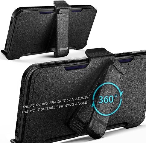 حافظة NZND لهاتف Galaxy S9، حافظة بمشبك حزام، حافظة درع مقاومة للصدمات شديدة التحمل لكامل الجسم مع واقي شاشة (فيلم TPU مرن) متوافق مع Samsung Galaxy S9 (أسود) in Kuwait