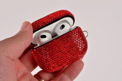حافظة لامعة متوافقة مع AirPods الجيل الثالث مع سلسلة مفاتيح، غطاء حماية ممتاز مضاد للصدمات من حجر الراين اللامع لحقيبة شحن AirPods 3 (AB not Pro) in Kuwait