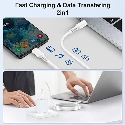 شاحن Motorola شحن سريع لجهاز Moto Edge 2024 G Stylus G Pure Power Edge 5G UW One 5G UW Razr 40 Ultra Edge 50 Ultra، كتلة شاحن 25 وات C وسلك USB C بطول 6 أقدام لهاتف Samsung Galaxy A15 A14 A13 S24 S23 S22 in Kuwait