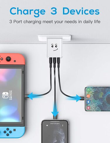Upgraded USB Wall Charger, 3.1A 3-Port 3-Pack UL Certified Charging Block USB Plug Cube Compatible for iPhone 11/Xs/XS Max/XR/X/8/7/6/Plus,iPad Air/Mini,Galaxy10/9/8/7,Note9/8,Nexus in Saudi Arabia