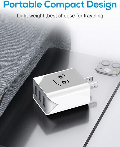 Upgraded USB Wall Charger, 3.1A 3-Port 3-Pack UL Certified Charging Block USB Plug Cube Compatible for iPhone 11/Xs/XS Max/XR/X/8/7/6/Plus,iPad Air/Mini,Galaxy10/9/8/7,Note9/8,Nexus in Saudi Arabia
