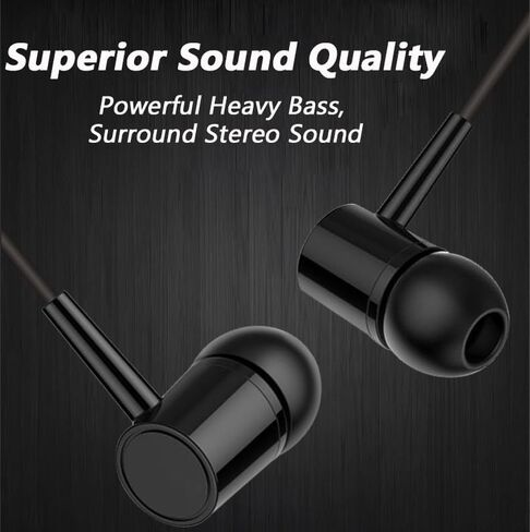 Wired Earbuds in-Ear, Noise Isolating Earbuds Headphones with Microphone, Earphones with Powerful Heavy Bass Stereo, Suitable for All 3.5mm Interface Devices, 2 Packs(Black+White) in Saudi Arabia