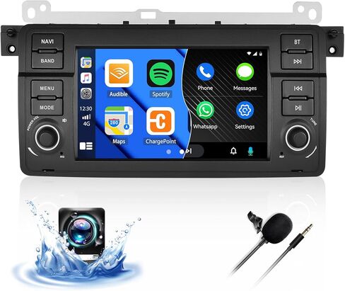 SIXTOP [2+64G] ستيريو سيارة Android لسيارة BMW E46 3 Series 1998-2006 مع Carplay Android Auto Mirror Link 7 بوصة شاشة لمس FM RDS HiFi Bluetooth WiFi GPS+Camera & MIC in Kuwait