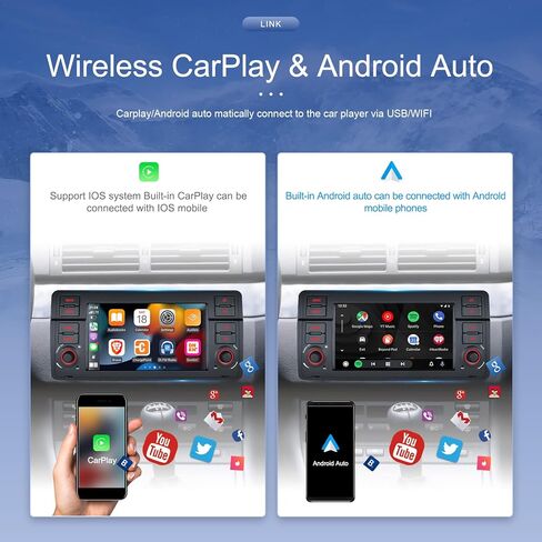 SIXTOP [2+64G] ستيريو سيارة Android لسيارة BMW E46 3 Series 1998-2006 مع Carplay Android Auto Mirror Link 7 بوصة شاشة لمس FM RDS HiFi Bluetooth WiFi GPS+Camera & MIC in Kuwait