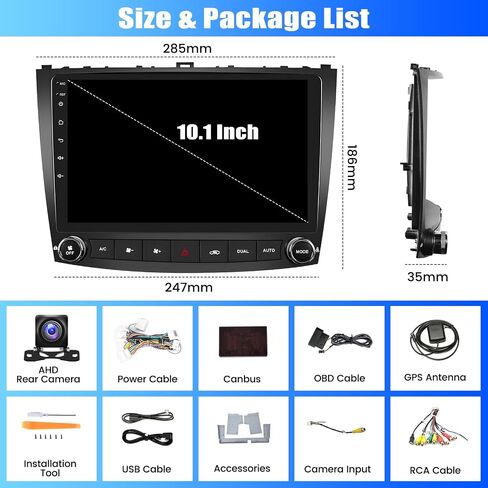 [2+64G]Android 13 Car Stereo for Lexus IS250 IS300 IS350 2006-2010 with Wireless Carplay&Android Auto,10.1 Inch Touch Screen Car Radio with Mirror Link GPS WiFi Bluetooth FM/RDS EQ HiFi+Backup Camera in Saudi Arabia
