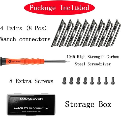 Watch Strap Connector Stainless Steel Adapter Replaceable Metal Connection Adapter Connection Watch Strap with Replacement Tool Compatible with Apple Watch Band in Saudi Arabia
