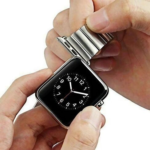 Watch Strap Connector Stainless Steel Adapter Replaceable Metal Connection Adapter Connection Watch Strap with Replacement Tool Compatible with Apple Watch Band in Saudi Arabia