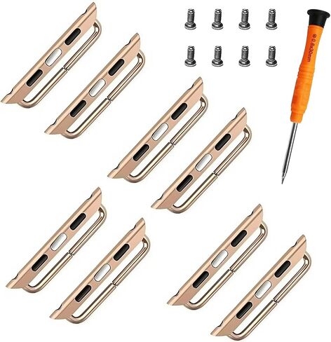 Watch Strap Connector Stainless Steel Adapter Replaceable Metal Connection Adapter Connection Watch Strap with Replacement Tool Compatible with Apple Watch Band in Saudi Arabia
