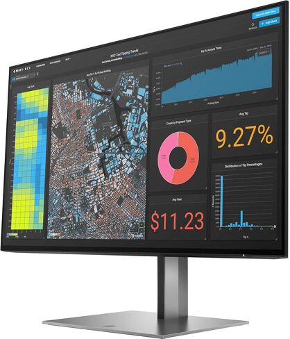 HP Z24f G3 23.8" Full HD LCD Monitor, 16:9 IPS, 1920 x 1080, Glossy Anti-Reflective, 5 ms, 300 Nit, HDMI - DisplayPort, USB Hub, Black Silver (Renewed) in Saudi Arabia