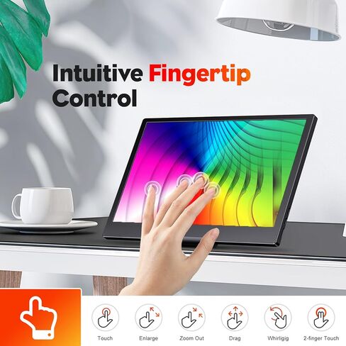 شاشة محمولة، شاشة كمبيوتر Eyoyo 11.6 بوصة تعمل باللمس 1366x768 شاشة كمبيوتر محمول محمولة USB C HDMI - شاشة تعمل بالطاقة، IPS 178 درجة للعناية بالعين، شاشة خارجية لأجهزة الكمبيوتر المحمول والهاتف Mac Xbox PS4 in Kuwait