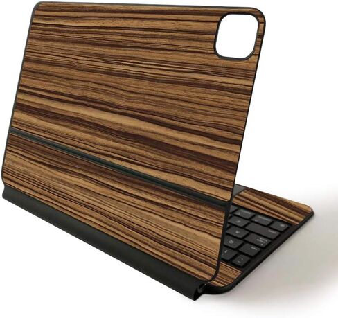 MightySkins Skin for Apple Magic Keyboard for iPad Pro 11-inch (2020) - Sushi | Protective, Durable, and Unique Vinyl Decal wrap Cover, APIPSK1120-Dark Zebra Wood in Saudi Arabia