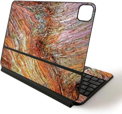 MightySkins Skin for Apple Magic Keyboard for iPad Pro 11-inch (2020) - Sushi | Protective, Durable, and Unique Vinyl Decal wrap Cover, APIPSK1120-Dark Zebra Wood in Saudi Arabia