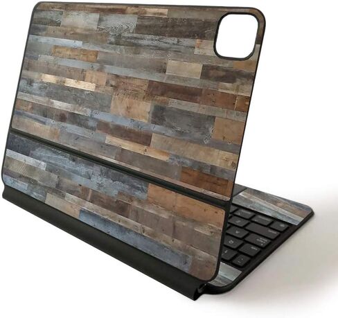 MightySkins Skin for Apple Magic Keyboard for iPad Pro 11-inch (2020) - Sushi | Protective, Durable, and Unique Vinyl Decal wrap Cover, APIPSK1120-Dark Zebra Wood in Saudi Arabia