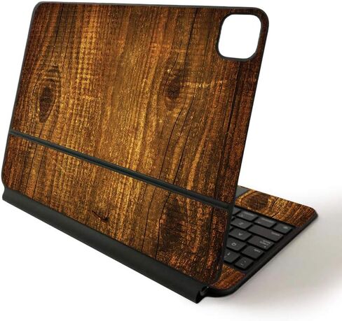 MightySkins Skin for Apple Magic Keyboard for iPad Pro 11-inch (2020) - Sushi | Protective, Durable, and Unique Vinyl Decal wrap Cover, APIPSK1120-Dark Zebra Wood in Saudi Arabia