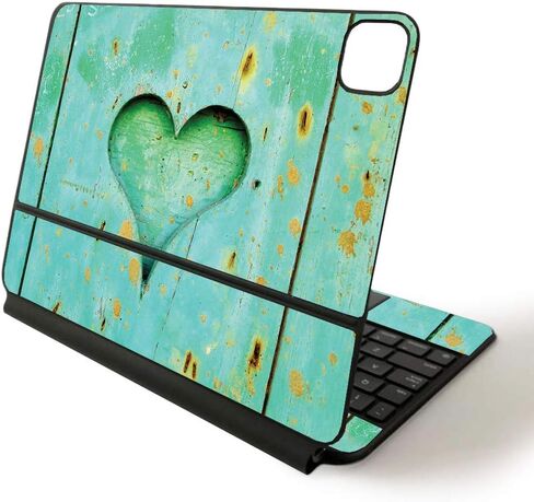 MightySkins Skin for Apple Magic Keyboard for iPad Pro 11-inch (2020) - Sushi | Protective, Durable, and Unique Vinyl Decal wrap Cover, APIPSK1120-Dark Zebra Wood in Saudi Arabia