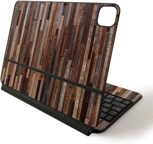 MightySkins Skin for Apple Magic Keyboard for iPad Pro 11-inch (2020) - Sushi | Protective, Durable, and Unique Vinyl Decal wrap Cover, APIPSK1120-Dark Zebra Wood in Saudi Arabia