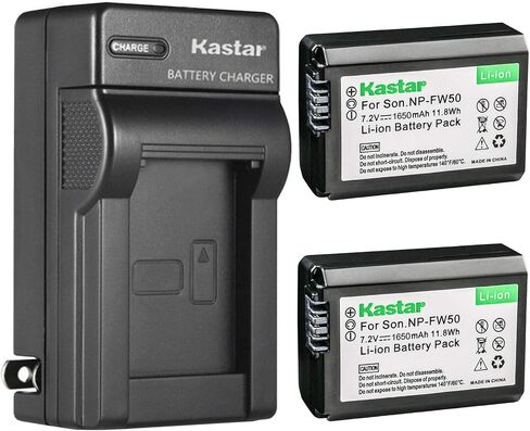 Kastar 4-Pack NP-FW50 Battery and AC Wall Charger Replacement for Sony Cyber-shot DSC-RX10 III, Cyber-shot DSC-RX10M3, Cyber-shot DSC-RX10 IV, Cyber-shot DSC-RX10M4, ILCE-3000, alpha α3000, a3000 in Saudi Arabia