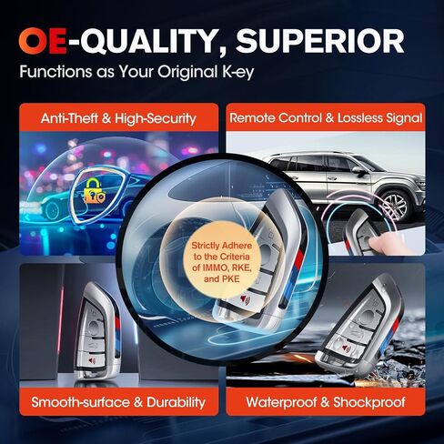 Autel MaxiIM IKEY، IKEYBW004AL، مفتاح ذكي قابل للبرمجة 2024، استبدال مفتاح Fob بجودة OE لـ B-M-W، 4 أزرار، جهاز تحكم عن بعد 130FT/ 40M، ثنائي النطاق، تعلم IMMO، يعمل مع Autel KM100 IM508S IM608 PRO II in Saudi Arabia