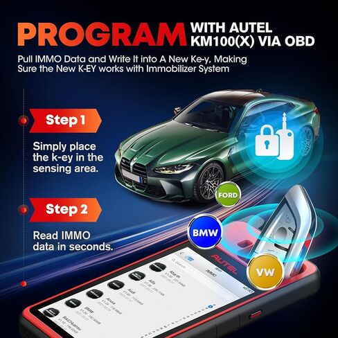 Autel MaxiIM IKEY، IKEYBW004AL، مفتاح ذكي قابل للبرمجة 2024، استبدال مفتاح Fob بجودة OE لـ B-M-W، 4 أزرار، جهاز تحكم عن بعد 130FT/ 40M، ثنائي النطاق، تعلم IMMO، يعمل مع Autel KM100 IM508S IM608 PRO II in Saudi Arabia