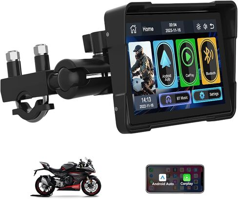 دراجة نارية Carplay، شاشة Apple Carplay Android Auto للدراجات النارية اللاسلكية، ملاحة GPS محمولة 5 بوصة للدراجات النارية مع بلوتوث مزدوج، مقاومة للماء IPX7 in Kuwait