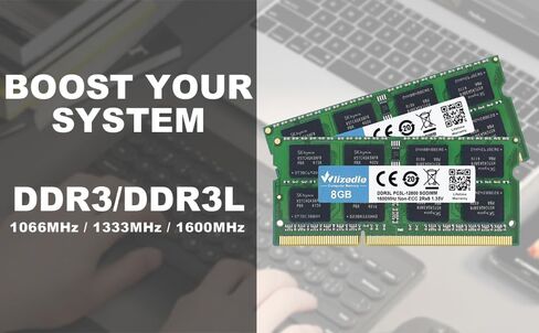 DDR3/DDR3L 8GB Kit (2x4GB) Laptop RAM 1600MHz CL11 SODIMM Wlizedle PC Memory RAM PC3-12800 204-Pin 1.35V/1.5V Non-ECC Unbuffered 2Rx8 Upgrade Notebook Sdram Sticks Module for Computer Portable, Blue in Kuwait