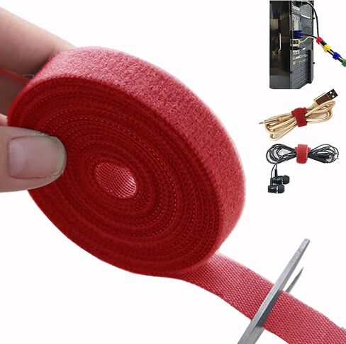 90ft x 1/2inch Releasable Cable Ties Hook Loop Tape Hook-and-Loop Fastener Hook-and-Loop Adjustable Cable Ties Reusable Fastening Straps Reusable Cable Ties Hook Loop Tape Strips in Saudi Arabia