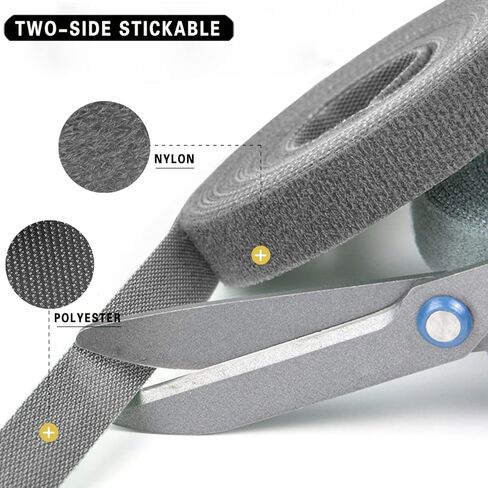 90ft x 1/2inch Releasable Cable Ties Hook Loop Tape Hook-and-Loop Fastener Hook-and-Loop Adjustable Cable Ties Reusable Fastening Straps Reusable Cable Ties Hook Loop Tape Strips in Saudi Arabia