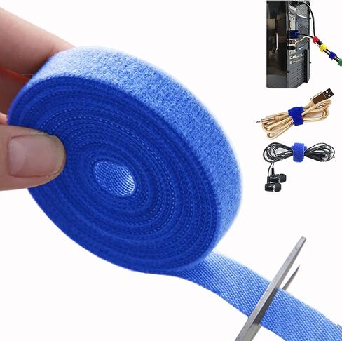 90ft x 1/2inch Releasable Cable Ties Hook Loop Tape Hook-and-Loop Fastener Hook-and-Loop Adjustable Cable Ties Reusable Fastening Straps Reusable Cable Ties Hook Loop Tape Strips in Saudi Arabia