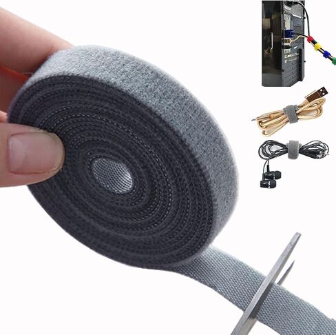 90ft x 1/2inch Releasable Cable Ties Hook Loop Tape Hook-and-Loop Fastener Hook-and-Loop Adjustable Cable Ties Reusable Fastening Straps Reusable Cable Ties Hook Loop Tape Strips in Saudi Arabia