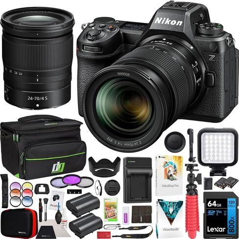 Nikon Z6III Full Frame Mirrorless FX 6K Camera Body with NIKKOR 24-70mm F4 S Lens 1892 Bundle Including Deco Gear Photography Bag + Extra Battery + LED + Filters + Software Kit and Accessories in Saudi Arabia