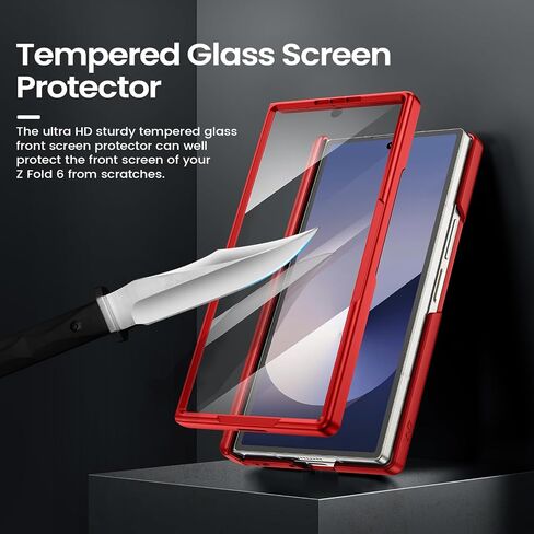 حافظة VEGO لهاتف Galaxy Z Fold 6 مع حافظة بمشبك حزام، ومسند مغناطيسي بحلقة 360 درجة وغطاء كاميرا وواقي شاشة أمامي وغطاء حماية مضاد للصدمات لهاتف Samsung Z Fold 6 - أسود in Kuwait