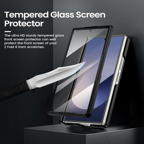 حافظة VEGO لهاتف Galaxy Z Fold 6 مع حافظة بمشبك حزام، ومسند مغناطيسي بحلقة 360 درجة وغطاء كاميرا وواقي شاشة أمامي وغطاء حماية مضاد للصدمات لهاتف Samsung Z Fold 6 - أسود in Kuwait